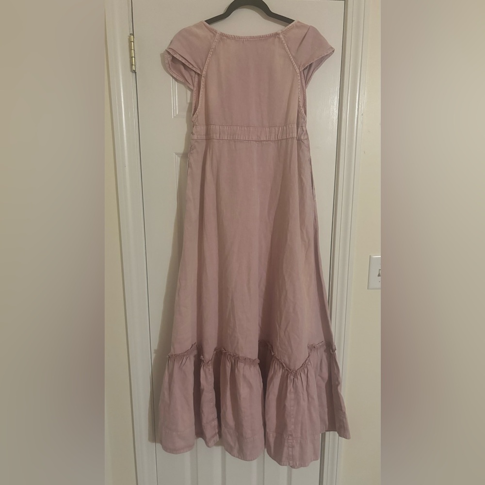 Free People Roucha Denim Maxi Dress In Pale Mauve Size XS - Picture 13 of 16